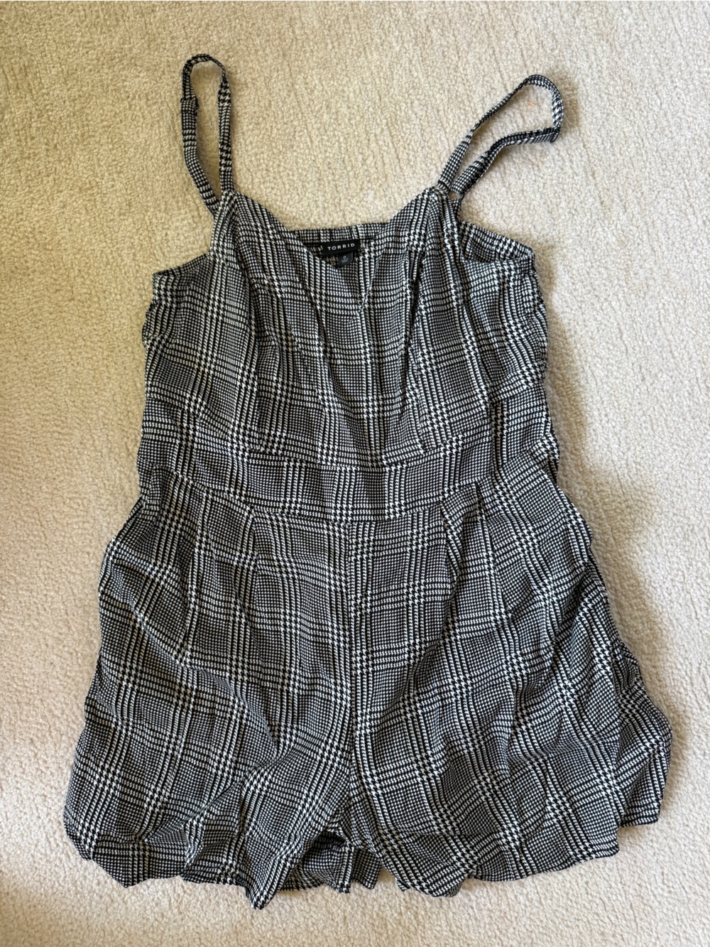 torrid Black & White Plaid Lightweight romper